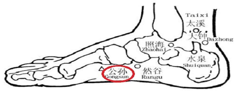 按摩公孙的最佳时间 公孙的准确位置图和按摩手法