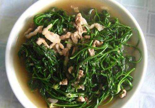 柳蒿芽肉丝汤