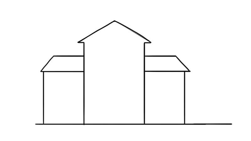 教学楼简笔画