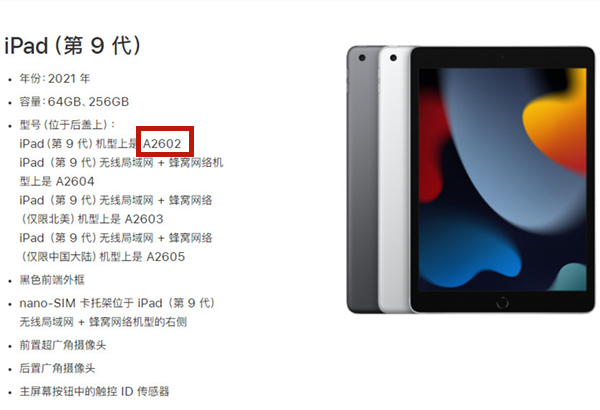 苹果平板A2602是什么型号