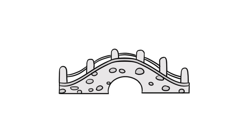 小桥的简笔画画法  小桥的简笔画步骤