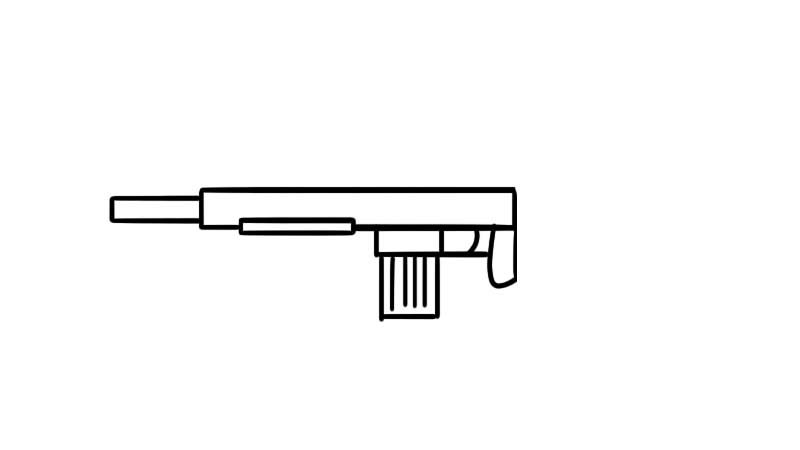 m416突击步枪简笔画