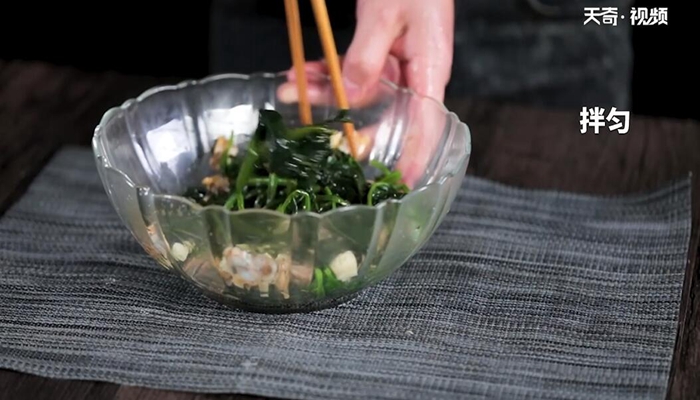 大蒜菠菜拌蛤仁的做法 大蒜菠菜拌蛤仁怎么做