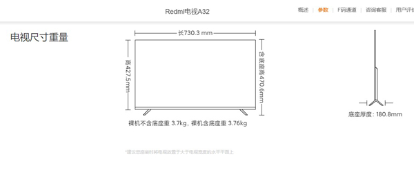 32英寸的电视长宽多少厘米