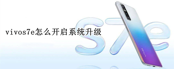 vivos7e怎么开启系统升级