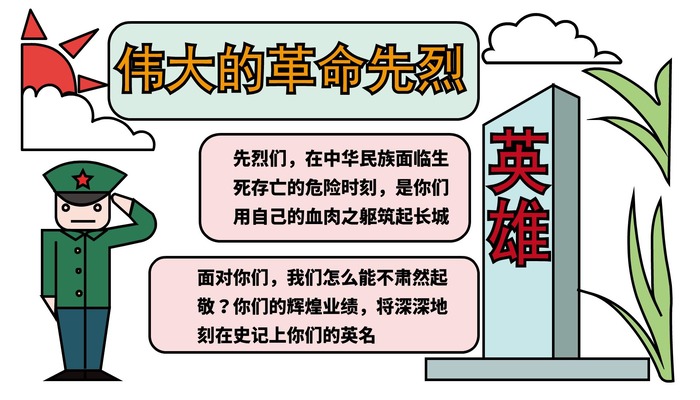 革命先烈手抄报 革命先烈手抄报怎么画