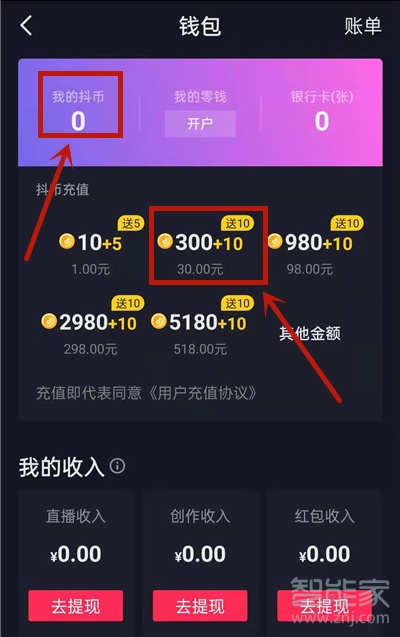 抖音零钱怎么充值抖币