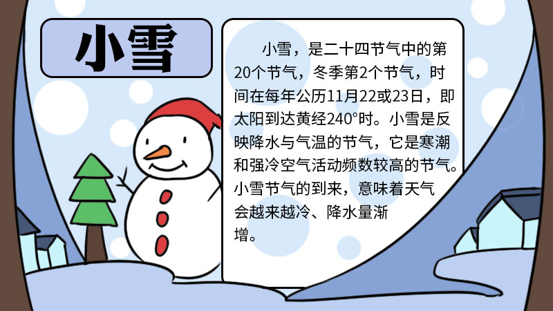 小雪节气手抄报怎么画 小雪节气手抄报的画法