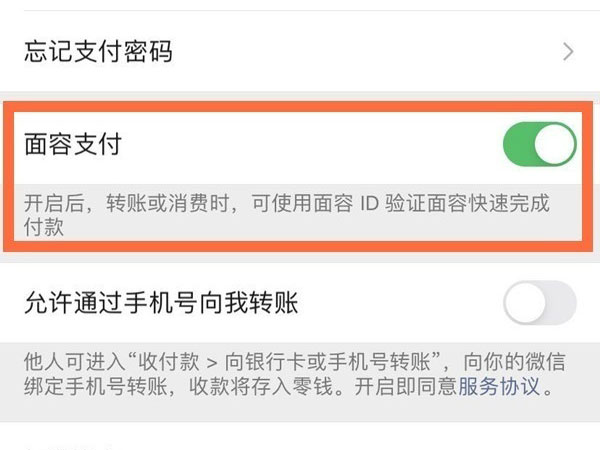 面容支付在哪里设置