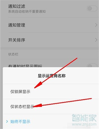 小米cc9e怎么显示运营商名称