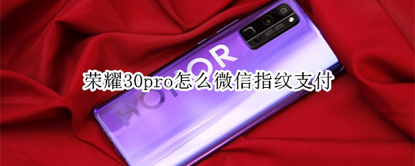 荣耀30pro怎么微信指纹支付