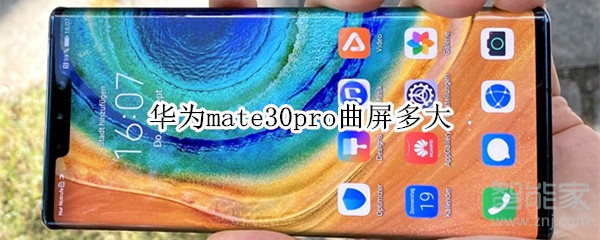 华为mate30pro曲屏多大