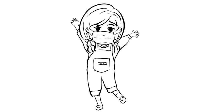 小女孩戴口罩简笔画怎么画  小女孩戴口罩简笔画教程
