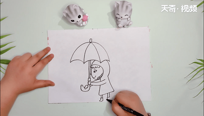 下雨的画简笔画 下雨的画画报