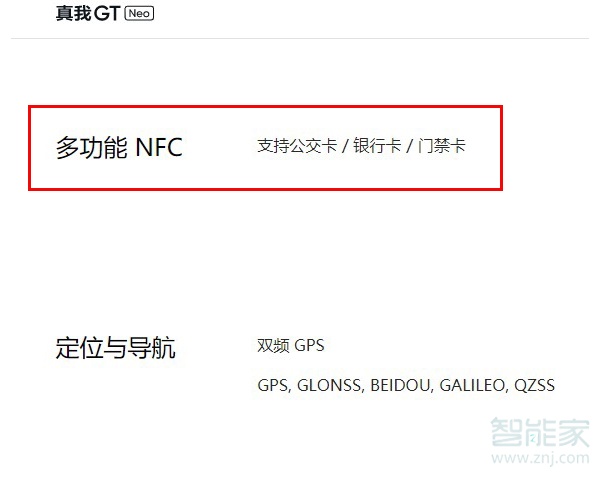 真我gtneo支持nfc吗