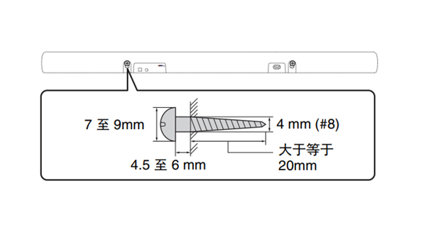 雅马哈YAS-207回音壁音箱怎么安装到墙上