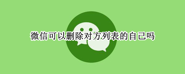 微信可以删除对方列表的自己吗 微信删除能把对方列表的删除吗