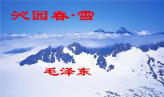 沁园春雪全诗原文 沁园春雪的介绍