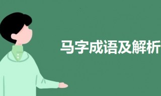 马的成语 马字成语及解析