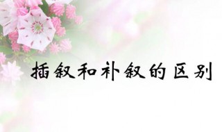 插叙和补叙的区别 插叙和补叙的区别有哪些