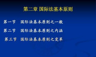 国际法基本原则 有什么作用