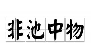 非池中物什么意思 非池中物的意思