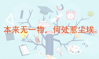 本来无一物何处惹尘埃的意思 出自何处