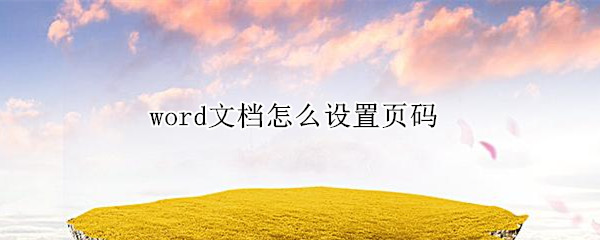 word文档怎么设置页码 word文档怎么设置页码从第三页开始