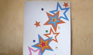 手工国庆节贺卡制作 卡纸手工制作国庆节繁星闪耀贺卡的方法