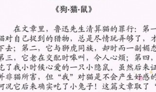 朝花夕拾狗猫鼠读书笔记 朝花夕拾狗猫鼠读书笔记有哪些