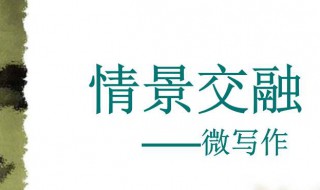情景交融的作文 是怎么写作文的呢