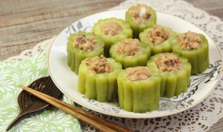 花肉酿苦瓜做法图解 你学会了吗