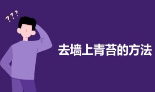 去墙上青苔的方法 去墙上青苔小妙招