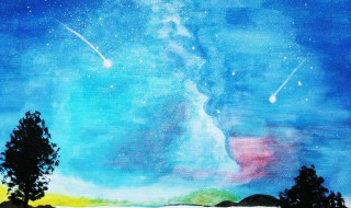 水粉星空画教程 星空水粉画的详细步骤教程