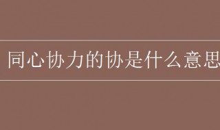 同心协力的协是什么意思 同心协力如何解释