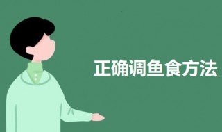 正确调鱼食方法 怎样调拌鱼食