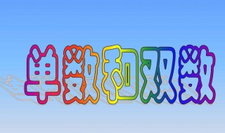 单数双数怎么教 怎么教单数和双数