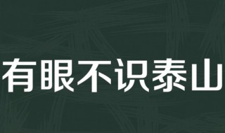 有眼不识泰山的意思是什么 该成语出自何处