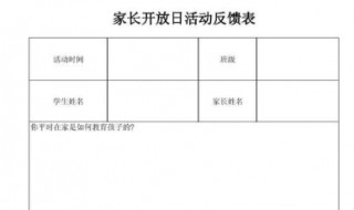 家长开放日反馈表怎么写 如何写家长开放日反馈表