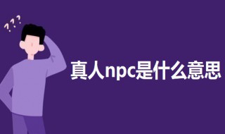 真人npc是什么意思 真人npc的意思介绍