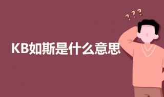 KB如斯是什么意思 KB如斯的出处