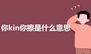 你kin你擦是什么意思 你kin你擦的出处