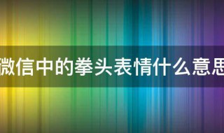 微信中的拳头表情什么意思（微信表情中拳头是什么意思）