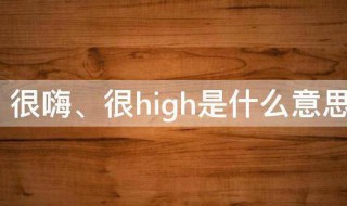 很high是什么意思（HIGH是什么意思啊）