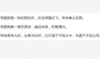 描写母爱的句子（描写母爱的句子唯美简短）