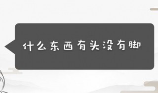 什么东西有头没有脚 什么东西有头没有脚尼?