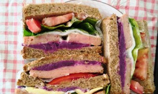 紫薯鸡蛋火腿三明治的做法（紫薯鸡蛋火腿三明治的做法窍门）