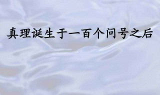 真理诞生于100个问号之后是说明文吗 这篇散文的简介是什么