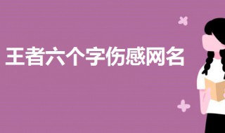 比较伤感的王者名六个字 王者名字伤感6个字
