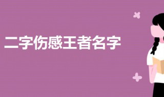 二字伤感王者名字 王者两字伤感名字大全